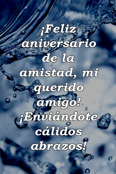 ¡Feliz aniversario de la amistad, mi querido amigo! ¡Enviándote cálidos abrazos!